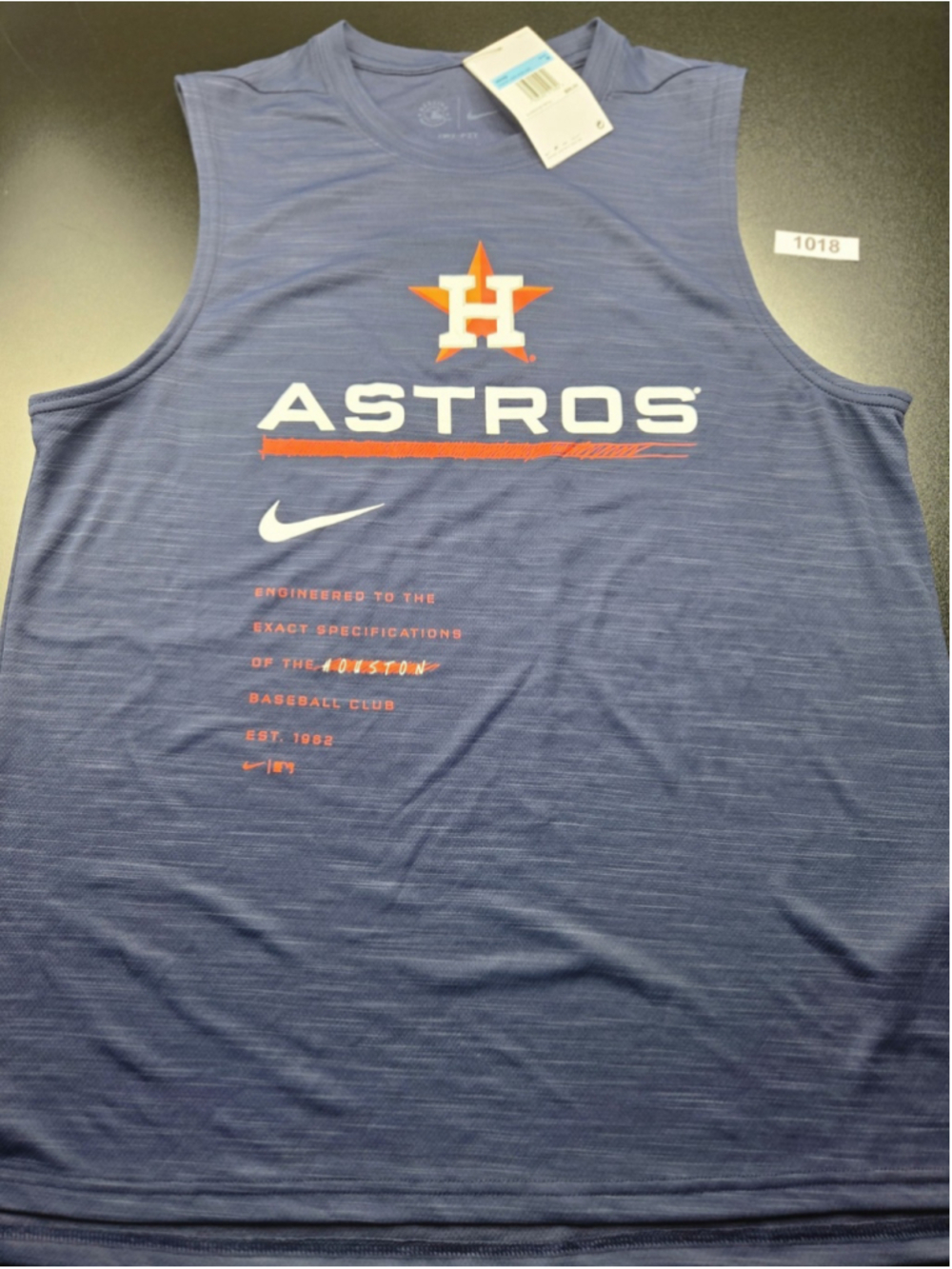 Nike Houston Astros Dri-FIT Sleeveless Training Shirt Men's Medium NWT #1018